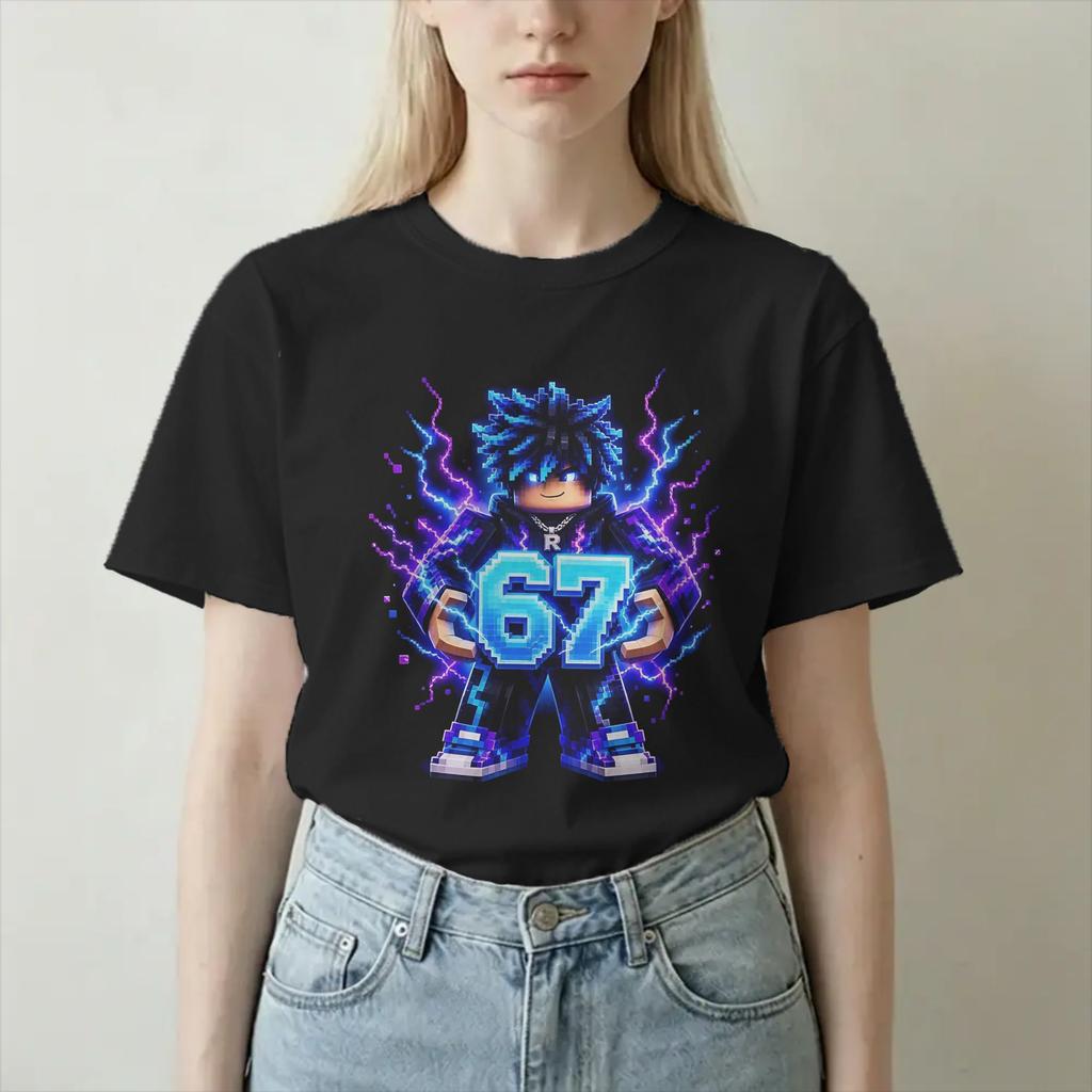Unisex Unisex TShirt Robot Game 67 Novelty Cotton Tees Short Sleeve Gaming Art T Shirts Round Neck Clothing Plus Size