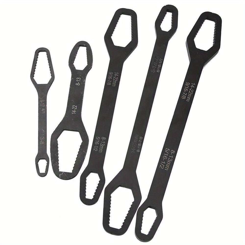 Черный многофункциональный двусторонний накидной ключ, шестигранный двусторонний цельный ключ, инструмент для винтов и гаек, с различными диаметрами