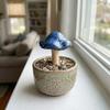 4PCS Ceramics Pottery Sculpture Realistic Mushroom Sculpture  Flower Pot Decoration