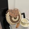 Bohemian Design Round Straw Women Woven Beach Crossbody Bag Ladies Rattan Handmade Shoulder Bag