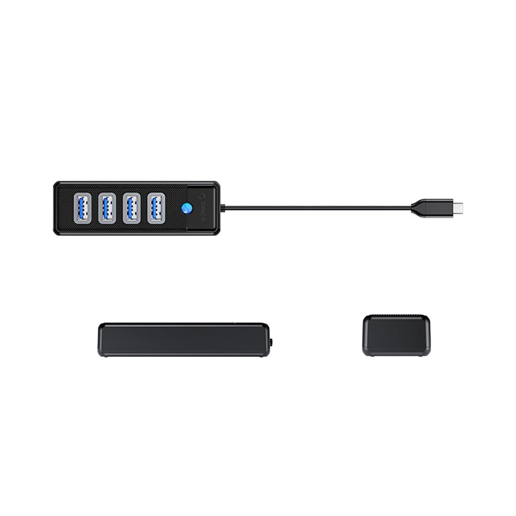 PW4U-C3 USB-C - 4x USB-A splitter hub - black