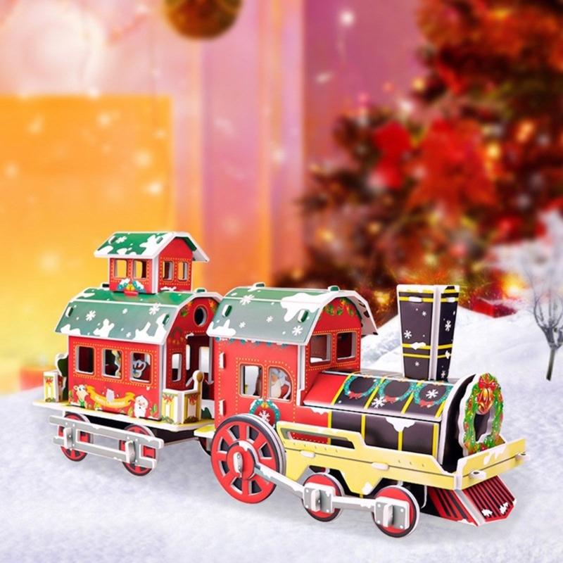 Creative Christmas Puzzle Craft Kits For Kids Handmade Paper Ornament Holiday Decoration Paper Card Jigsaws