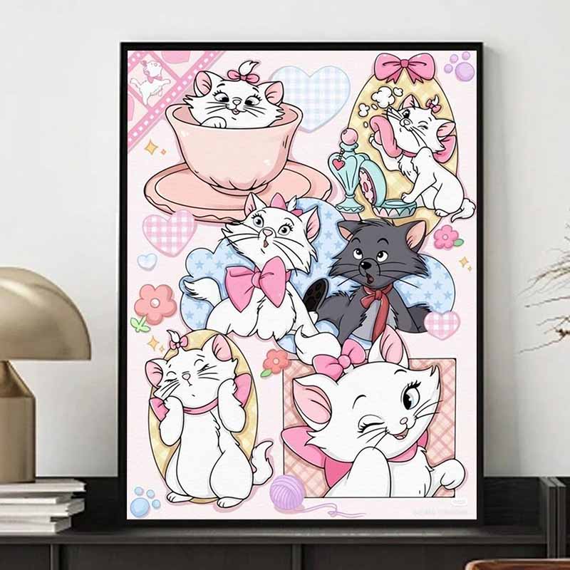 Disney Алмазная мозаика Кот Мари Сладкая и Очаровательная Коллекция Иллюстраций Поделки Своими Руками 5D Мозаичная Вышивка Хобби Подарки Декор для Дома