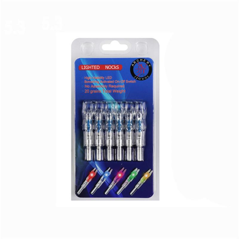 6шт светодиодные автоматические аксессуары для стрельбы из лука со светящимся носком для стрел для стрельбы из лука 6,2 мм