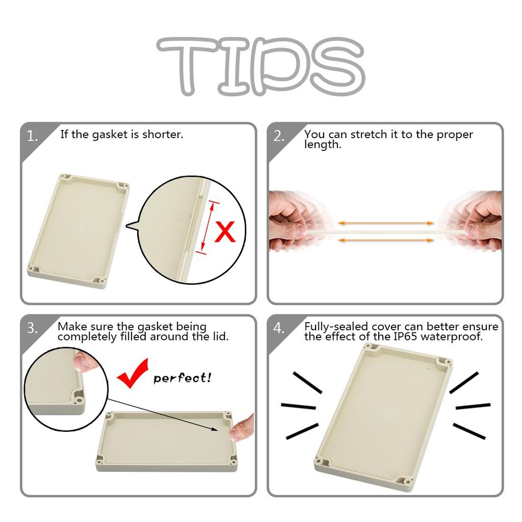 LeMotech Водонепроницаемая пылезащитная IP65 Пластиковая ABS Распределительная коробка Универсальный корпус для электрических проектов Светло-серый 3,3 x 2,3 x 1,3 дюйма (83 x 58 x 33 мм)