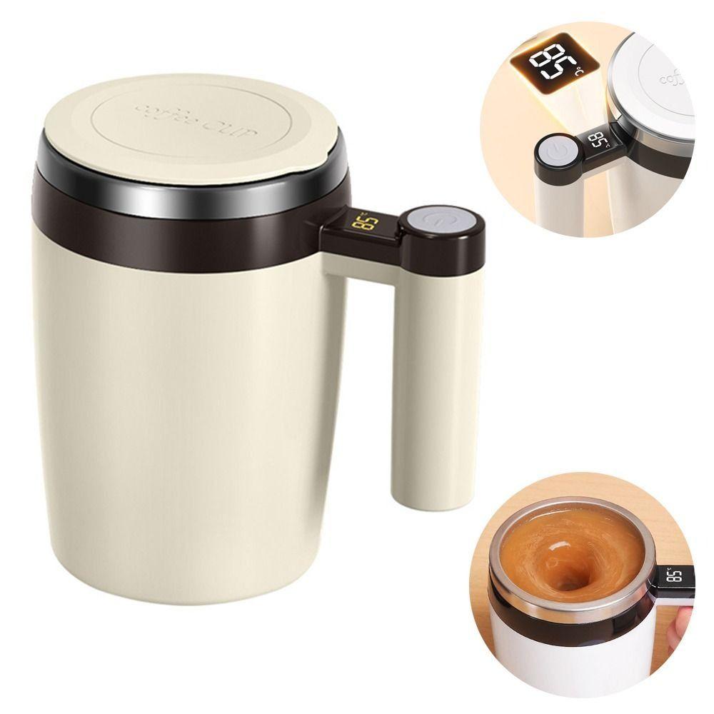 Digital Display Coffee Mug Temperature Measurement Rotating Blender Cup Electric Stirrer Mug  Milk