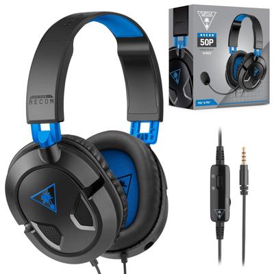 ALGS TURTLE BEACH Игровая гарнитура Recon 50 Черно-синяя 210 г Наушники с микрофоном Проводная для геймпадов PS5 PS4 Портативные игровые консоли Xbox