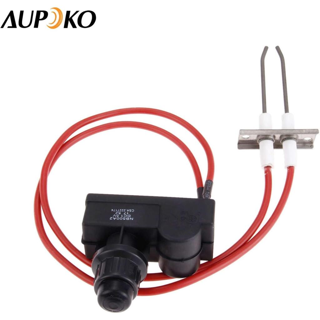 Double Ignition Kit Electronic Igniter, Propane Gas Grill Igniters with Double Ignition Electrode, 450 mm High Spark Plug Wire, Fits for Gas Fireplace