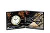 Nakatani Brothers Company "Yamanaka Lacquer" Folding Screen Clock, Black, Mount Fuji and Spring and Autumn, 37-3111
