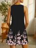 Европейское и американское женское элегантное платье-миди без рукавов с цветочным принтом, доступны большие размеры