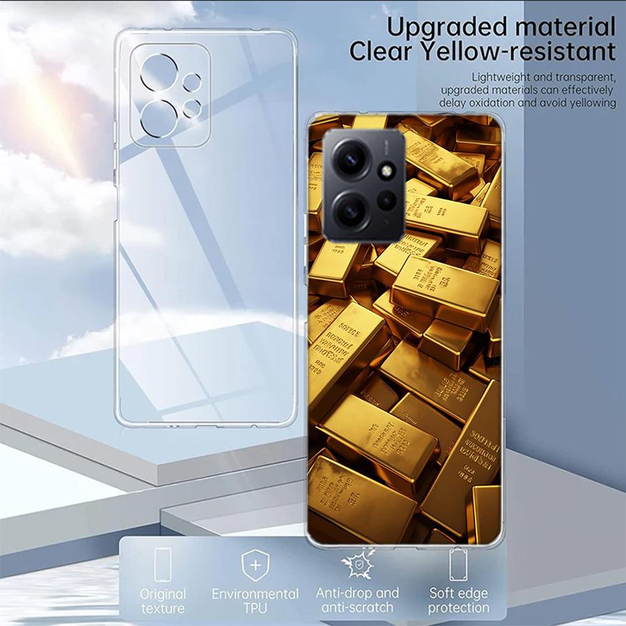 Gold Bar Wealth and Finance Phone Case For Redmi Note 14 15 Pro 5G 13 12 Pro Plus 11 11T 11E 11S 10 Pro 10S 9 9S Cover Cell Clea