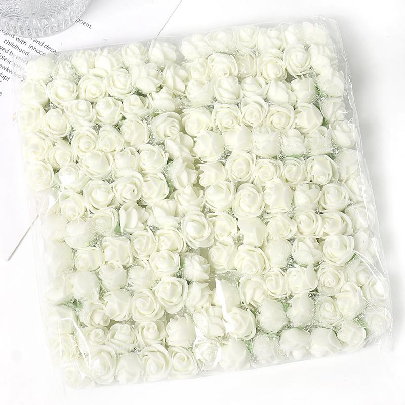 96 шт. Мини Роза Искусственные Цветы Букет 7,5 см Пена Искусственные Цветы Свадебное Украшение для Дома Комнатный Декор DIY Подарки Аксессуары