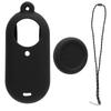 Silicone Protective Case Set for GO 3S Thumb Camera Protective Cover and Lens Cap with Lanyard Black