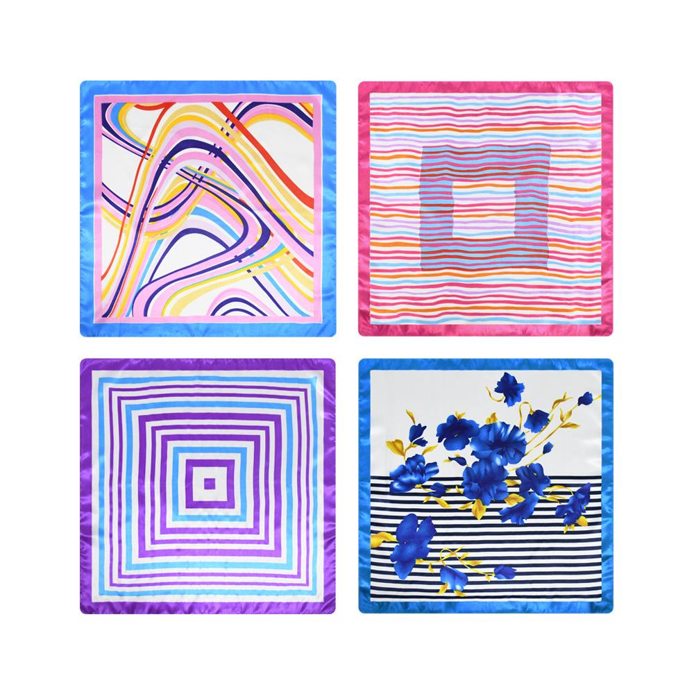 Новый модный высококачественный шелковый шарф квадратный шарф цепочка имитация шелка 50x50 маленький шарф для женщин