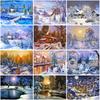 Winter Snow Scenery DIY 5D Diamond Painting Cross Stitch Full Round Mosaic Diamond Embroidery Rhinestone Landscape Home Decor