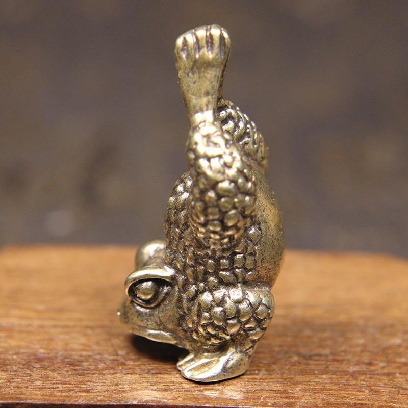 Винтажная латунная милая перевернутая статуя лягушки для йоги в стиле дзен, фигурки, скульптура лягушки для йоги, украшение для дома