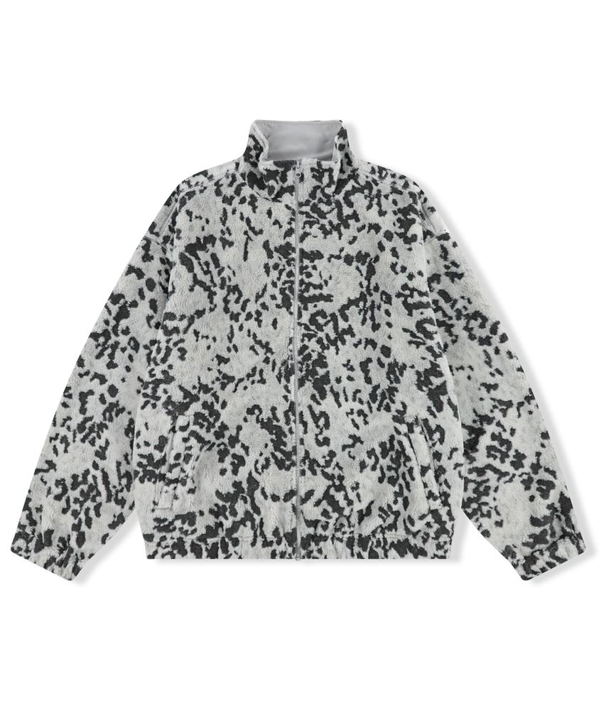 Yeseyesee Reversible Leopard Fleece Jacket Silver