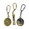 Brass 50 Years Perpetual Calendar Keychain/Mini Sand Hourglass Keychain/Set of 3 Key Rings