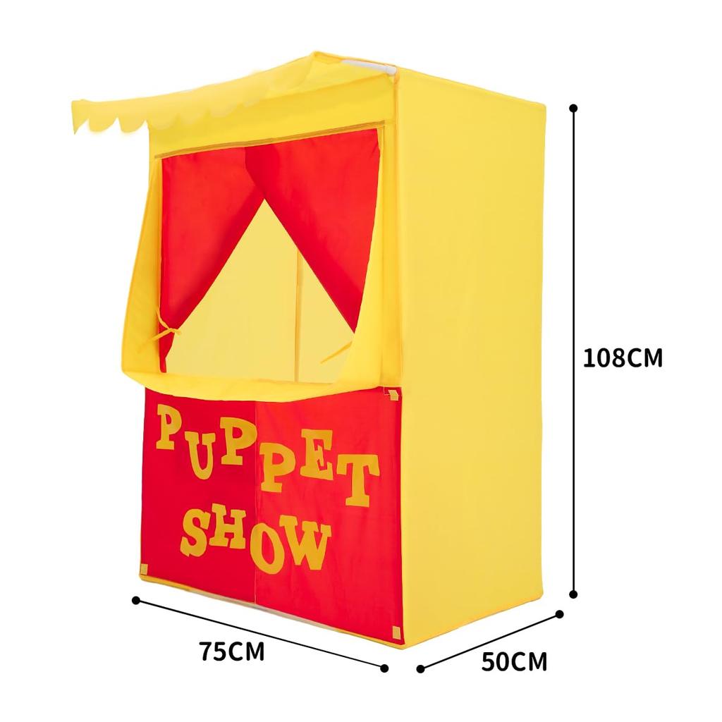 Kids Tent Lemonade Stand Puppet Show Theater Pretend Play House Play Tent Stage Set for Children