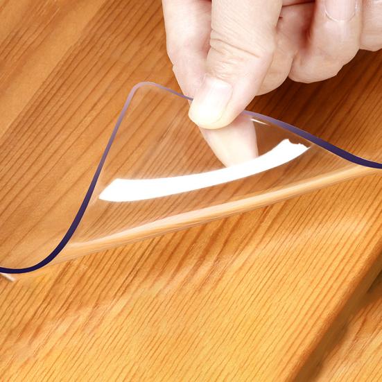 Прозрачный протектор для стола Водонепроницаемая скатерть Толщина 0,8 мм Пластиковая накладка на стол Защищает от царапин пролитий для обеденного стола кухни комода