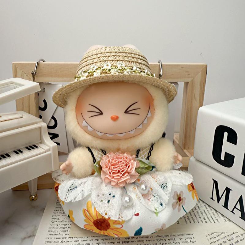 Labubu Doll Clothes: Skirt Suit for 17CM Plush or Vinyl, Fits One, Two, and Three Generations