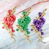 2Pcs Cheongsam Patch Fabric Sticker 3D Peony Fashion Flower Applique Sewing DIY Garment Accessories Dress Embroidered
