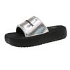 Summer New Thick-bottomed Women's Sandals, High-end One-word Slippers, Fashionable and Versatile Trend Slippers