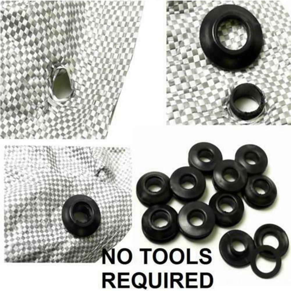 10pcs Plastic Self Sealing Snap Eyelets Grommet Tarpaulin Outdoor Buckle Accessories Camp Tent C0L0