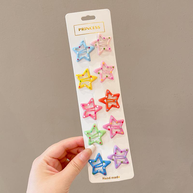 10 шт. новые корейские заколки для волос для девочек, цвет чая с молоком, заколки принцессы с челкой, боковой зажим, аксессуары для волос для маленьких девочек