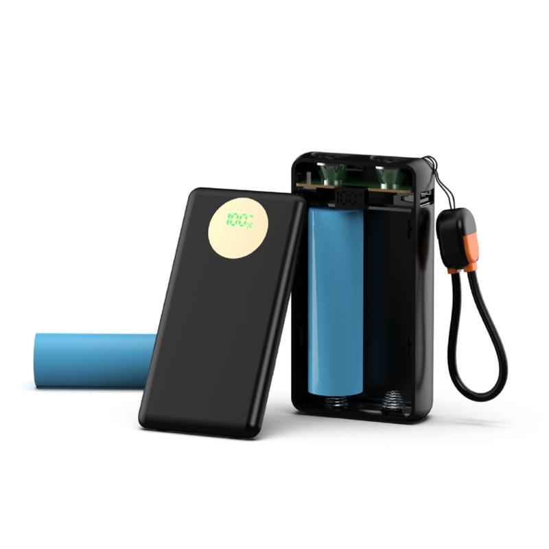 2x21700 Battery Power Banks Case Shell DIY Set 22.5W Fast Charging Double LED Display Battery Case Not Require Welding