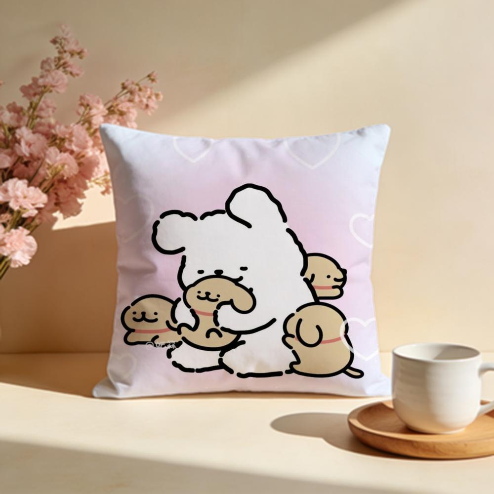 Hot LLine Puppier Cushion Cover Stylish Washable Pillow Cover Ideal for Couch Bedroom Car Decoration