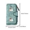 Three colored cat print long zipper wallet large capacity card holder unisex clutch bag stylish zippered coin purse suitable for daily commute work
