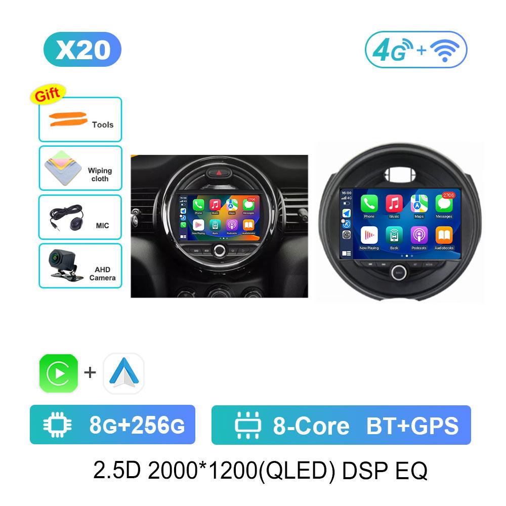 Для BMW MINI Cooper F54 F55 F56 F60 2015 - 2019 Автомобильная система Android 14 DSP Стерео 4G Навигация GPS WiFi IPS Сенсорный экран BT