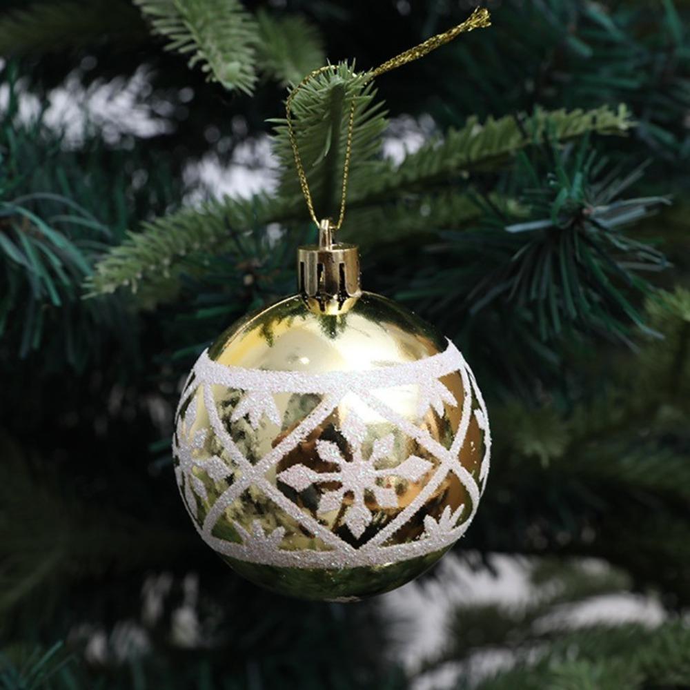 6Pcs/Box Electroplated Plastic Ball Christmas Tree Ornament Plastic Christmas Decorations