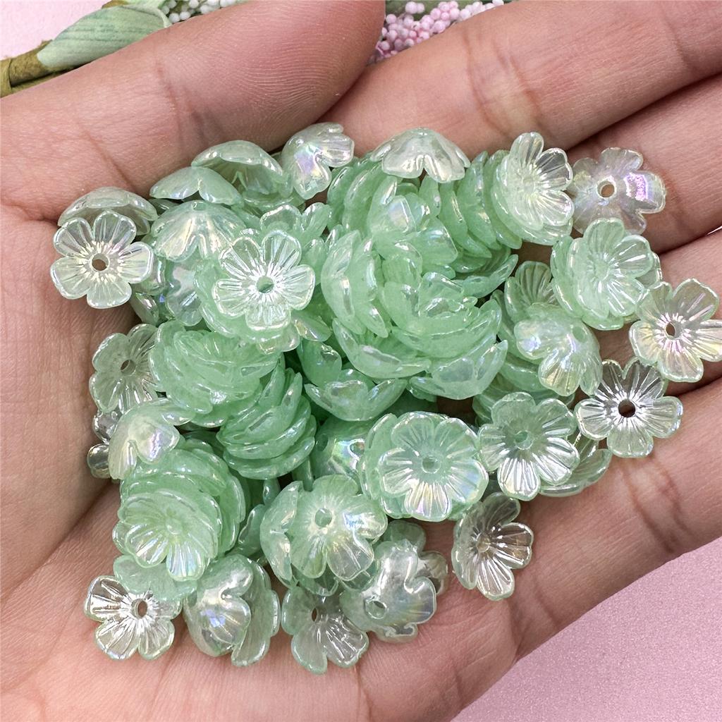 300Pcs Loose Beads Fashion DIY Small Daisy Flower 10.5mm Acrylic Jewelry Making Pendant