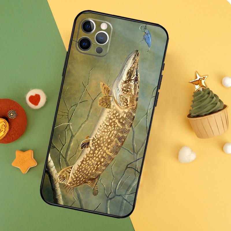 Чехол для телефона с изображением рыбы Щука для iPhone 17 17Air 16 15 14 13 11 12 Pro Max 12 13 Mini 16E Ударопрочный чехол