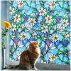 Frosted Stained Glass Privacy Window Film - Static Cling UV Blocking Non-Adhesive Cover for Home Bathroom Glass Windows