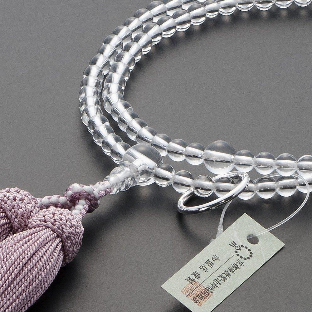 Buddhist Altar Shop Takita Shoten Buddhist Prayer Beads, Soto Zen Zen Buddhist Formal Prayer Beads [Women's], Genuine Crystal, 8-inch, Silk Tassel,