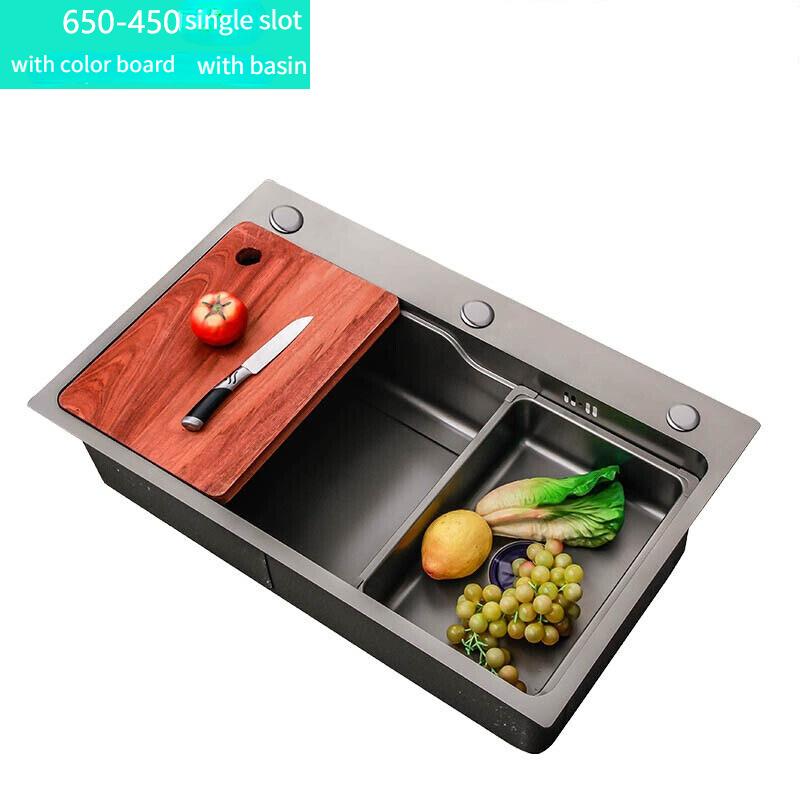 Новая утолщенная 4.0MM серая раковина из нержавеющей стали для кухни, ручная мойка, умывальник