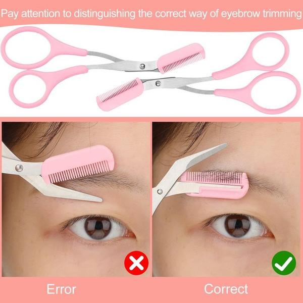 5 цветов, женские модные ножницы из нержавеющей стали с расческой, триммер для бровей, ножницы для бровей, женские персонализированные аксессуары