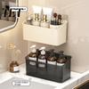 Space Saving Wall Container Wall-mounted Storage Rack, Transparent Plastic Organizer Bin, Box Self Adhesive No Drill for Toiletries And Sundries