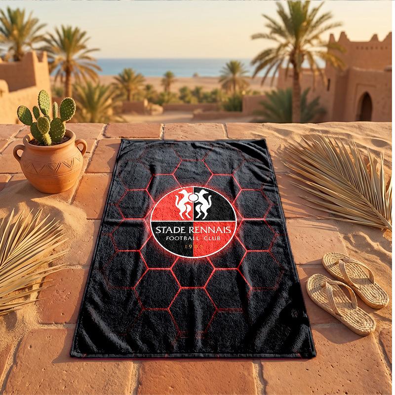 Stade Rennais FC Print Microfiber Beach Towel Quick Dry Absorbent Large Towel For Beach Swimming Travel