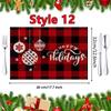 New Christmas Placemats Red Green Plaid Placemats Reversible Heat-Resistant Santa Claus Place mat for Xmas Home Decoration Gifts