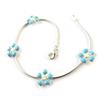 [G1089] - Blue 'Flora' Silver Bracelet