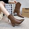 Модные женские ботильоны на высоком каблуке с острым носком, элегантные зимние туфли для вечеринок, женские зимние сапоги 2024 года, сексуальные женские туфли-лодочки