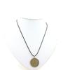 Stones and Minerals. Sri Lanka 2 Rupees Coin Necklace. Black Cord.
