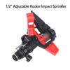1/2"Adjustable Rocker Impact Sprinkler Garden Agriculture Watering Nozzle Lawn Irrigation Watering 360 Degrees Rotary Jet
