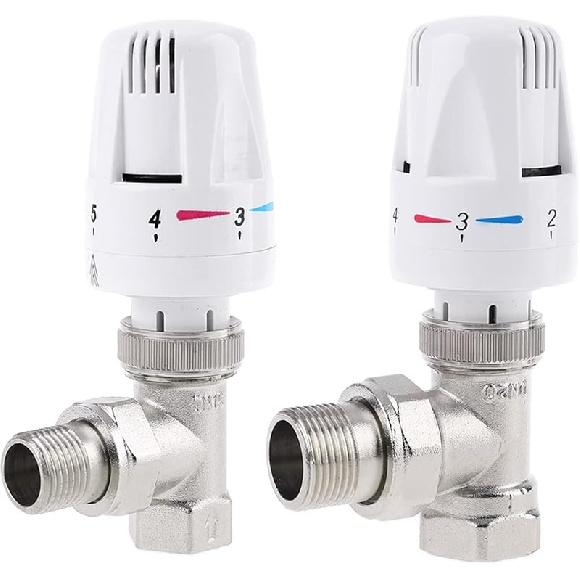 Automatic Thermostat Temperature Control Valve Thermostatic Radiator Valve Angle Floor Heating Special Valve Copper DN15 DN20 1Pcs(Size:DN20)