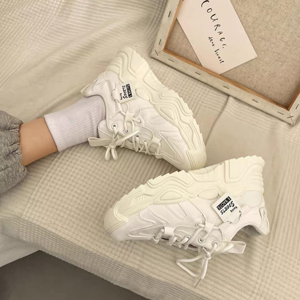 Dad Shoes Women's Spring and Autumn New Women's Shoes All-match Thick-soled White Sneakers Fashion Casual Shoes