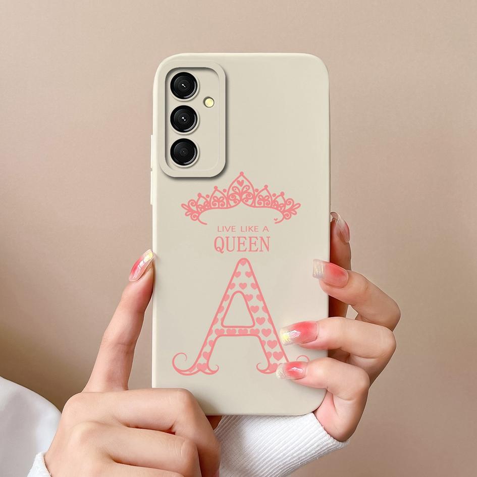 Популярная задняя крышка с буквами короны для Samsung Galaxy A06 A16 C55 M55 M35 5G S24 FE, защитный бампер, мягкие жидкие силиконовые чехлы для Samsung Shell